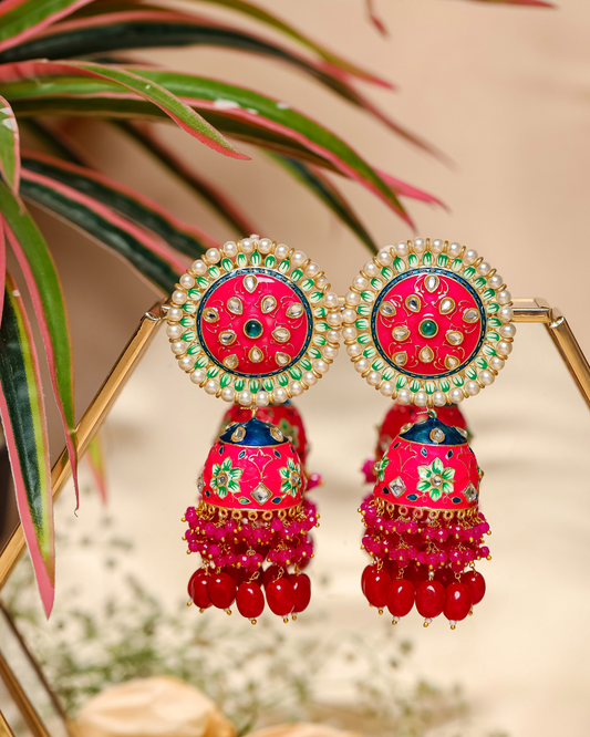 Roseate Handcrafted Brass Earrings Quick Cart