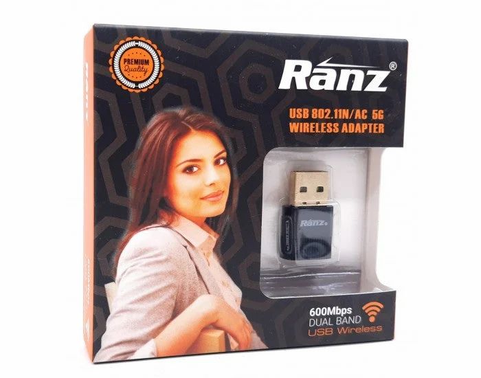 Ranz USB Wifi Adapter 5G Support 600Mbps