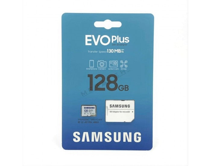 Samsung Micro SDXC Memory Card Evo Plus 128GB v30 With Adapter