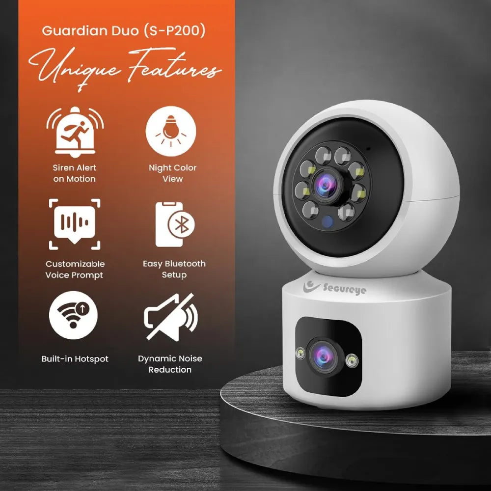 Secureye S P200 3MP IP WiFi Dome Dual Lens Camera