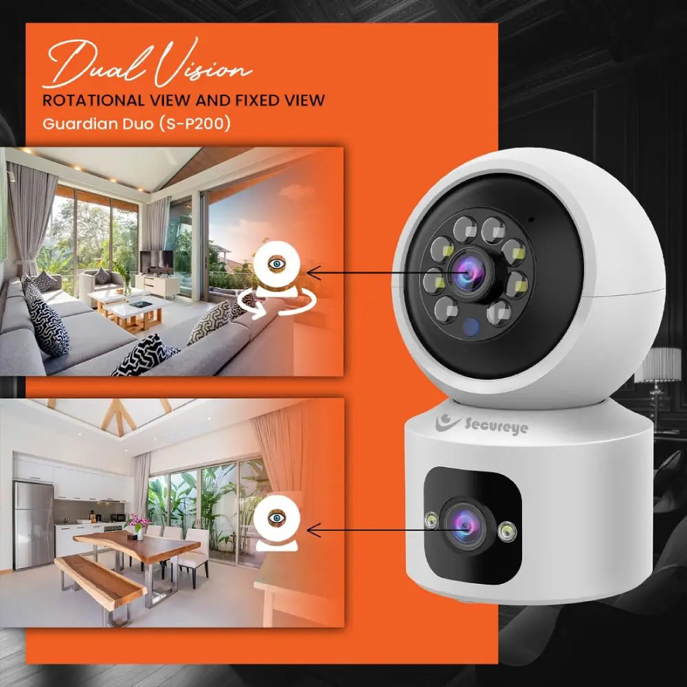 Secureye S P200 3MP IP WiFi Dome Dual Lens Camera