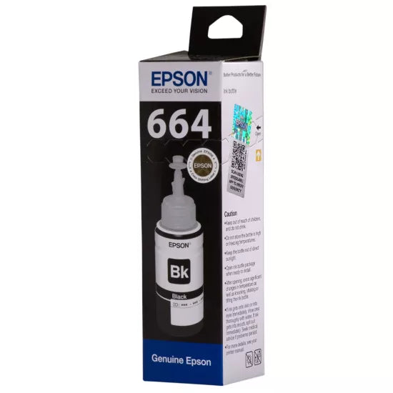 Epson 664 Black Genuine Inkjet Ink Bottle 70ml