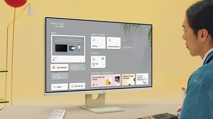 LG MyView 27SR50F-W 27" 60Hz 1080p FHD IPS Panel HDR10 Smart Monitor with Dual Stereo Speakers - White My Store