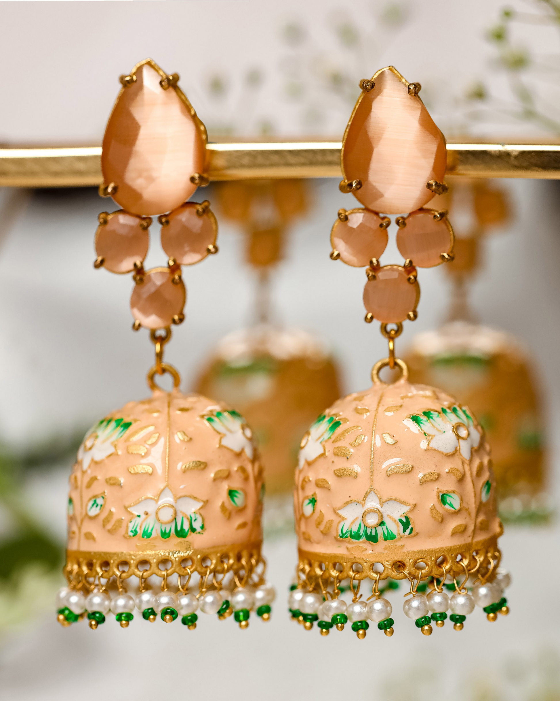 Tinge Flower Handcrafted Brass Earrings Quick Cart