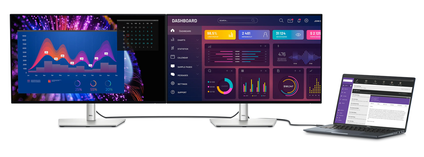 Dell U2724DE UltraSharp 27" 120Hz 2K 1440p IPS Black Panel Thunderbolt Hub Monitor My Store