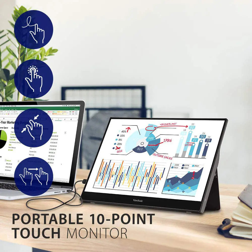 ViewSonic TD1655 16” 60Hz FHD USB-C IPS Panel Multi-Touch Portable Monitor with Speakers My Store