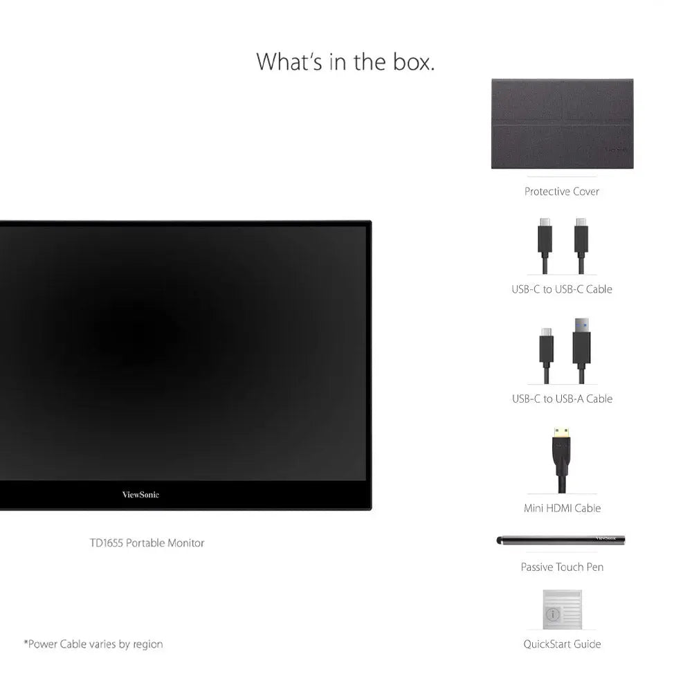 ViewSonic TD1655 16” 60Hz FHD USB-C IPS Panel Multi-Touch Portable Monitor with Speakers My Store