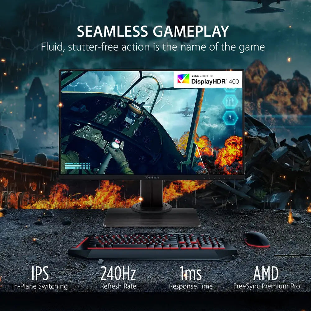 ViewSonic XG2431 24" 1080p FHD 240Hz HDR10 Fast-IPS Panel Gaming Monitor My Store