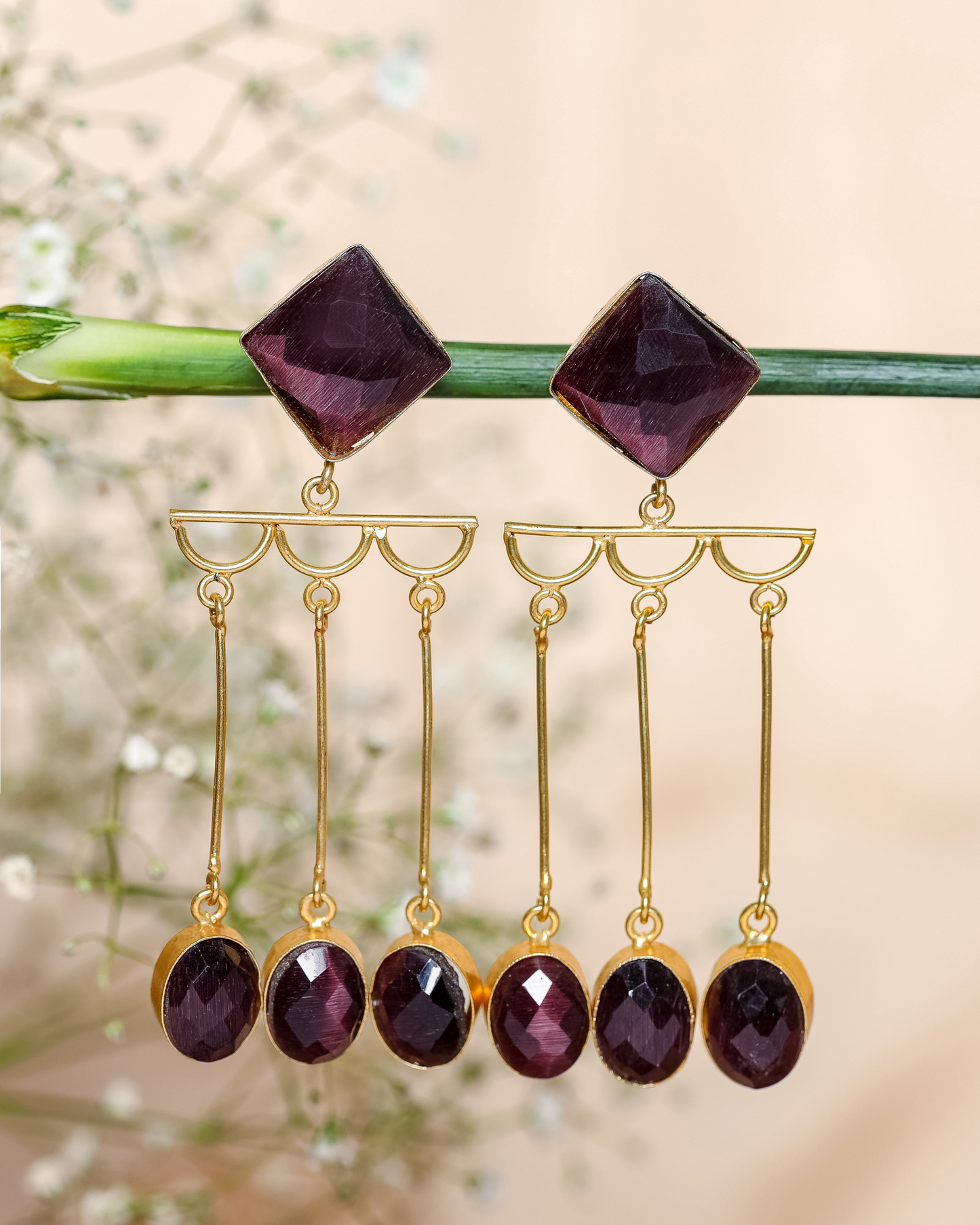 Violaceous Handcrafted Brass Earrings Quick Cart