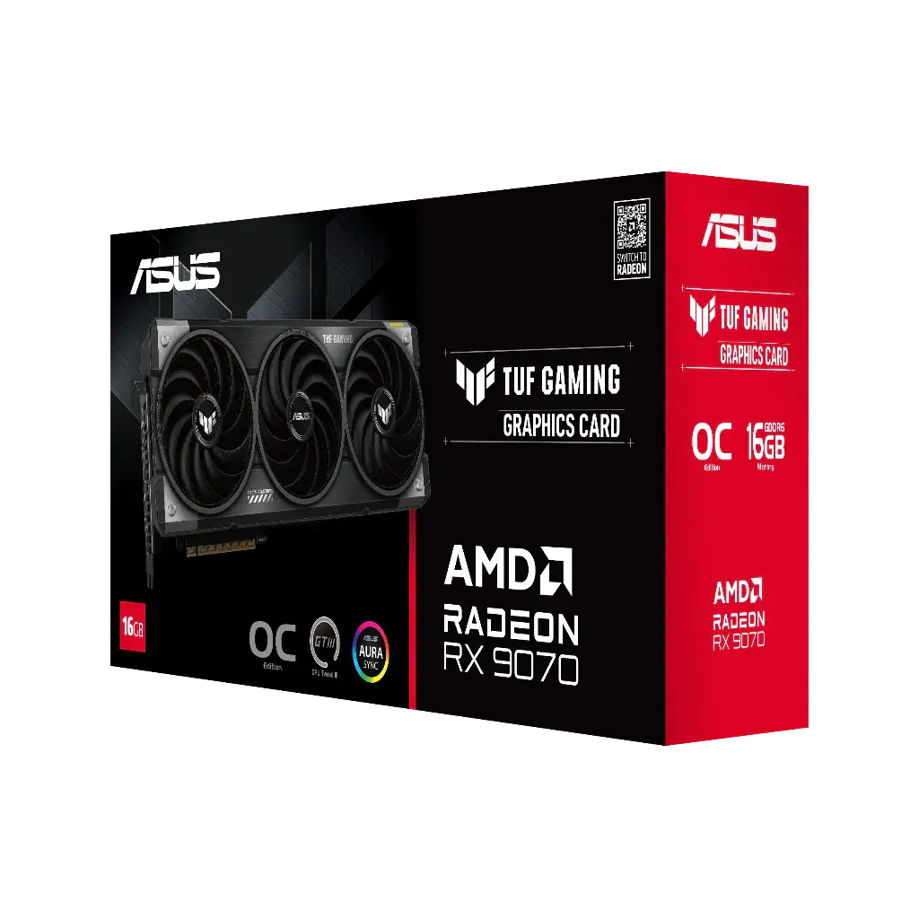 ASUS TUF Gaming Radeon RX 9070 OC Edition 16GB GDDR6 256-Bit Graphics Card