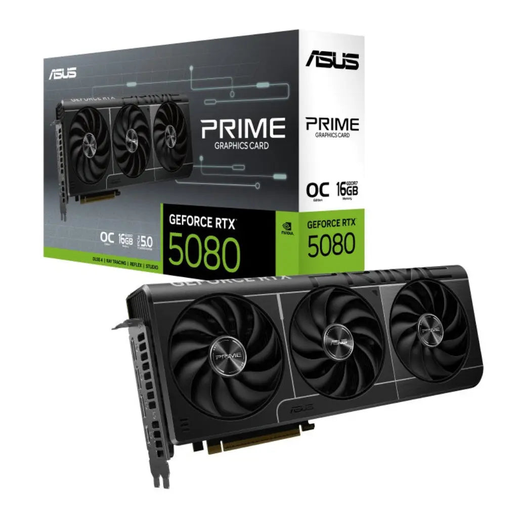 ASUS PRIME GeForce RTX 5080 16GB GDDR7 OC Edition Triple Fan Graphics Card