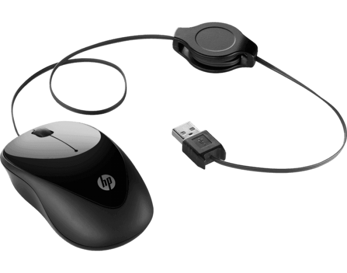 Hp Wired Mouse Retractable  100  6GJ71AA